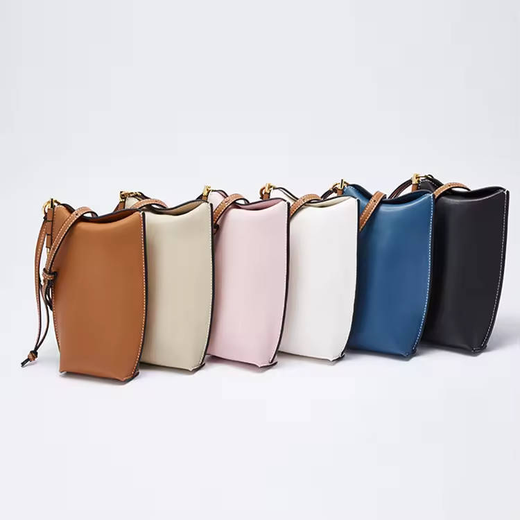 Ladies Fashion Genuine Leather Sling Purse Mobile Phone Cellphone Mini Small Crossbody Bag for Women