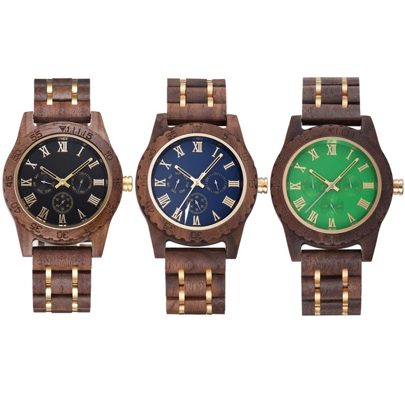 Men's Wood Watch, Engraved Watch, Personalized Watch for Him, Walnut Watch, 5th Anniversary Gift, Birthday Gift for Husband Dad