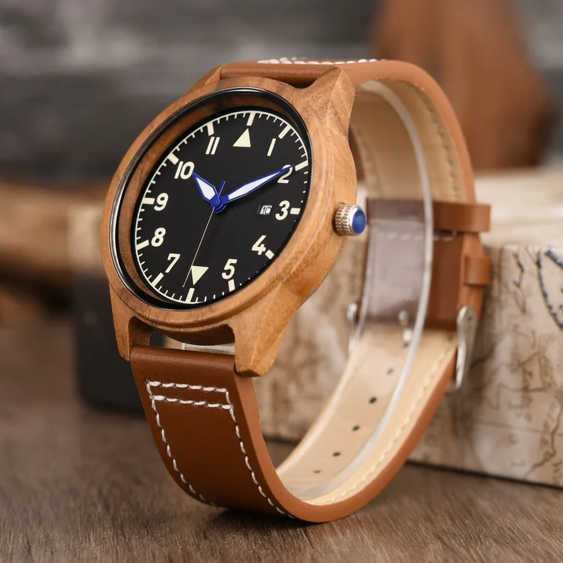 Men's Wood Watch, Personalized Watch, Casual Watch, Wooden Watch for Him, Birthday Gift, 5th Anniversary Gift, Custom Watch for Him
