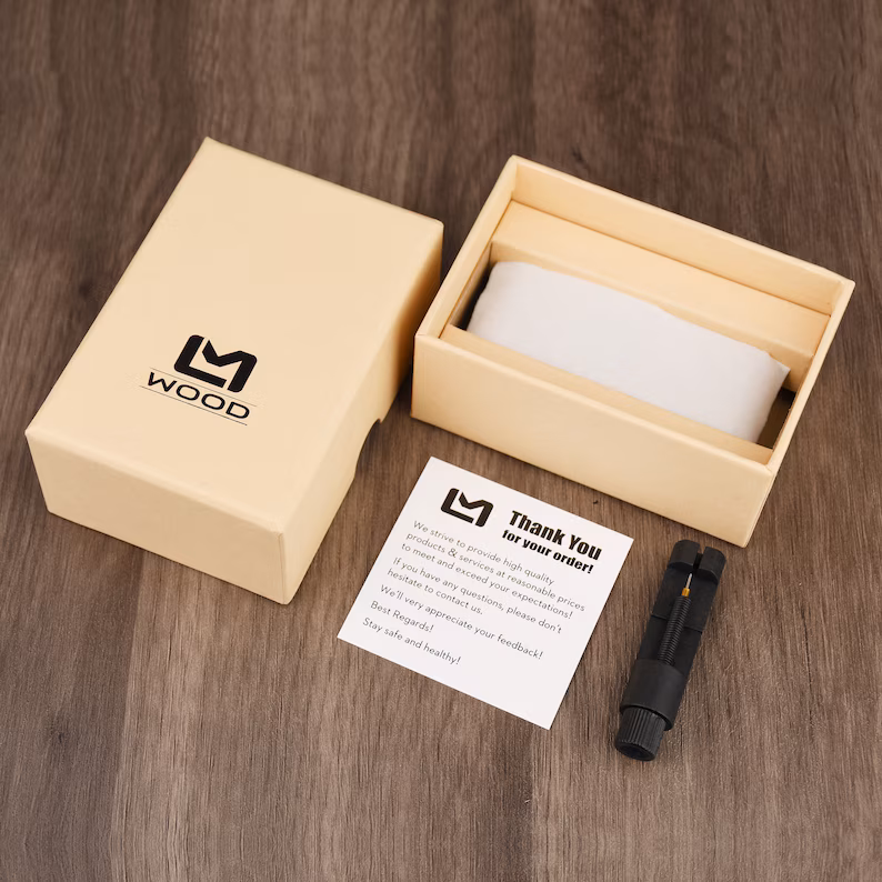 Wood Watch for Men, Anniversary Gift for Him, Engraved Wood Watch, Birthday Gift for Husband Dad, Father's Day Gift, Luminous Watch