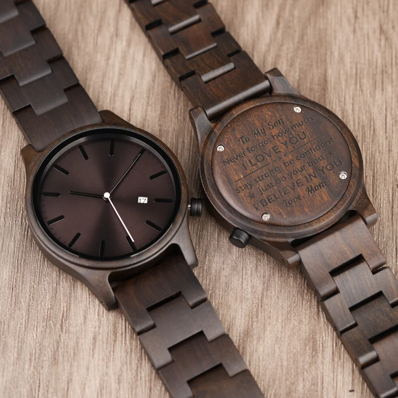 Wood Watch for Men, Personalized Wood Watch, Men's Watch, Anniversary Gift, Birthday Gift for Husband Boyfriend Son, Christmas Gift